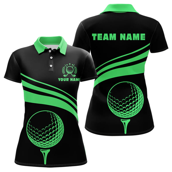 Maxcorners Personalized polo golf shirts for men custom black and green mens golf shirts team golf jersey