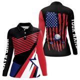 Maxcorners American Flag Golf polo shirts For Mens custom patriotic golf top for men, golfing gifts | BlackMT0306