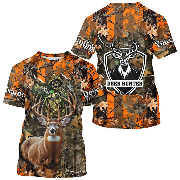 Maxcorners Deer Hunting big game camo Grim Reaper Custom Name 3D All over print shirts LM2608