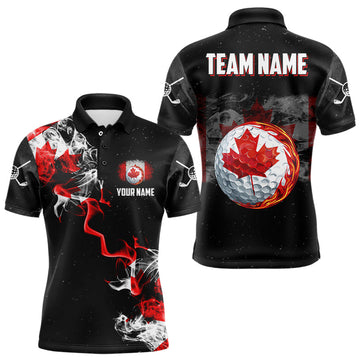 Maxcorners Smoke Canadian Flag Black Grunge Golf Custom Patriotic Golf