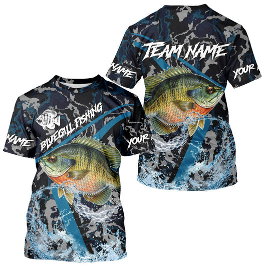 Maxcorners Custom Bluegill Fishing Camo Long Sleeve Fishing Shirts, Personalized Trout Fishing Team Jerseys LM2512