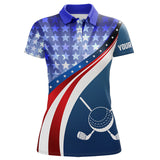 Maxcorners Personalized Red, White and Blue golf polo shirts for men custom patriotic men golf shirts