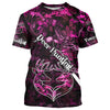 Maxcorners Love Deer Hunting Pink Camo Customize Name 3D All Over Printed Shirts Personalized Hunting gifts LM2608