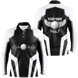 Maxcorners Golf Black And White Customized Name 3D Shirt