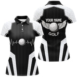 Maxcorners Golf Black And White Customized Name 3D Shirt