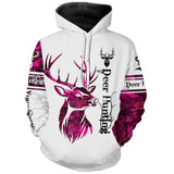 Maxcorners Deer hunting pink camouflage Customized Name 3D All Over Printed Shirts, Personalized Hunting gifts LM2608