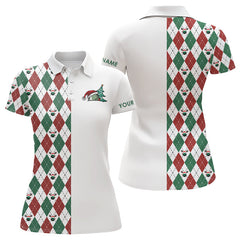Maxcorners Christmas Golf Custom Red, White, Green Argyle Pattern Golf Gifts