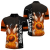 Maxcorners Orange Flame Lightning thunder Bowling shirts For Men custom bowling team jerseys Mens Bowler Outfits LM2707