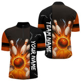 Maxcorners Orange Flame Lightning thunder Bowling shirts For Men custom bowling team jerseys Mens Bowler Outfits LM2707