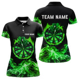 Maxcorners Green Flame Smoke Lucky clover Darts Shirts For Men Custom St Patrick Day Team Darts Jersey Outfit