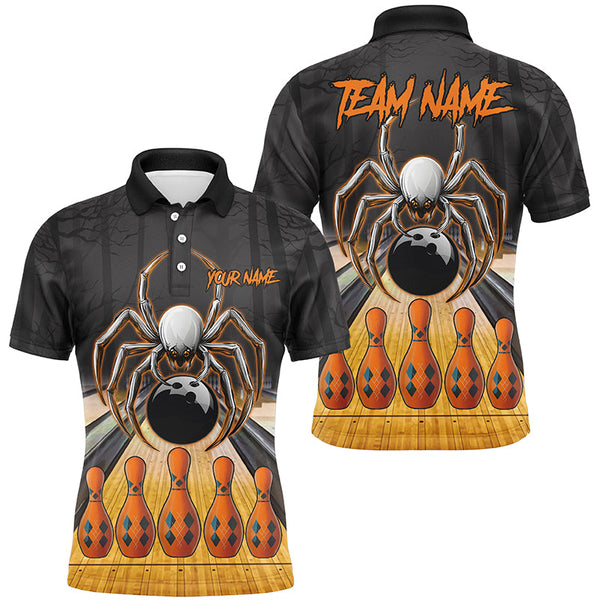 Maxcorners Funny Spider Halloween Bowling Shirts Custom Bowling Team Jerseys, Halloween Bowling Outfits