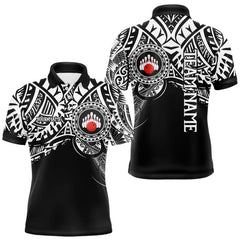 Maxcorners Personalized Black and White Tribal pattern Mens Bowling Shirts Custom Team Bowling outfit for men MT2709