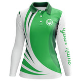 Maxcorners Women golf polo shirt custom name green and white golf shirt, team golf shirts ladies