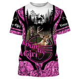 Maxcorners Custom Name Country Girl Deer Hunting pink Camo 3D All Over Printed Clothes