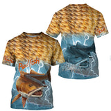 Maxcorners Customize Name Redfish Puppy Drum Fishing 3D Shirts