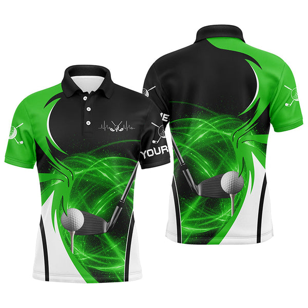 MaxCorners Golfs Ball Clubs Customized Name 3D Polo Shirt For Men