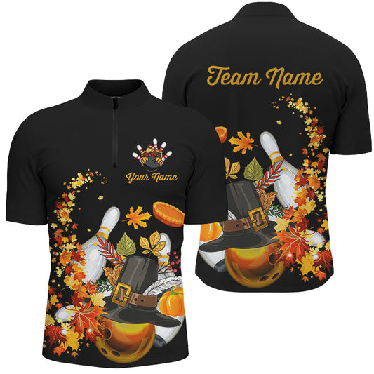 Maxcorners Thanksgiving  Bowling Jersey Multicolor Option Customized Name, Team Name 3D Shirt