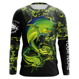 Maxcorners Customized Name Mahi Mahi (Dorado) Fishing Black Green Camo