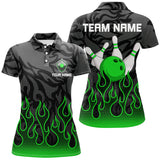 Maxcorners Green Flame Fire Bowling Shirts Black Camo Bowling Jerseys Personalized Bowling Team Shirts