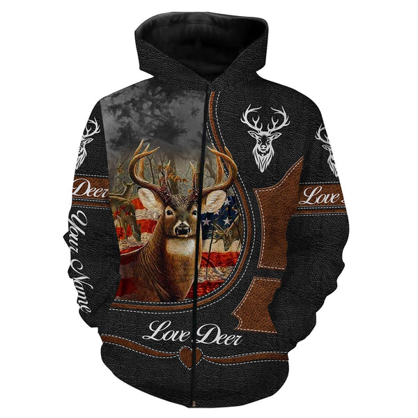 Maxcorners Custom Name Love Deer Hunter 3D All Over Printed Clothes