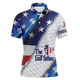 Maxcorner Customized Name The Golf Father American Flag Patriotic 3D Polo Shirt