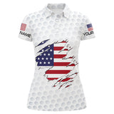 Maxcorners Golf White Golf Ball Skin  Customized Name 3D Polo Shirt