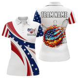 Maxcorners American Flag Flame Bowling Ball Pins Bowling Shirts Personalized Patriotic Bowling Team Shirts