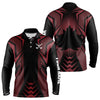 Maxcorners Black And Red Canadian Flag Mens Golf Polo Shirts Custom Patriotic Golf Gifts For Men