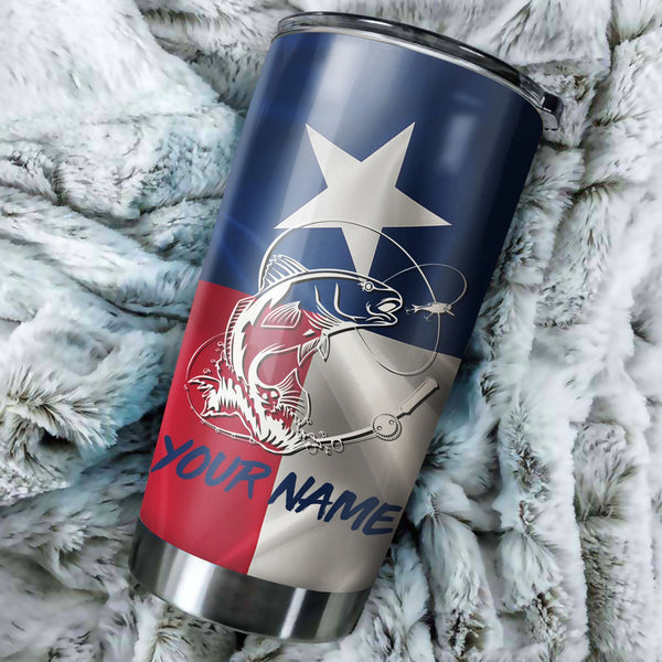 Maxcorners Texas Redfish Puppy Drum Stainless Steel Fishing Tumbler Customize Name