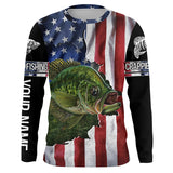 MaxCorners Crappie Fishing American Flag Patriotic Fourth Of July Customized Name 3D Long Sleeve Shirt