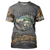 Maxcorners Largemouth Bass fishing camo metal grunge pattern Custom bass fishing jerseys bass tournament shirt LM0201
