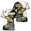 Maxcorners Personalized Walleye fishing shirts Custom sun protection Walleye fishing team jerseys | Gold LM0201