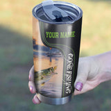 Maxcorners Bass Fishing Tumbler Gone Fishing Customize Name