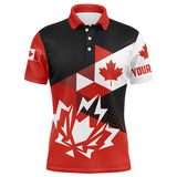 Maxcorners Golf Canadian Flag Patriotic Personalized Canada Golf Customized Name 3D Polo Shirt Unisex