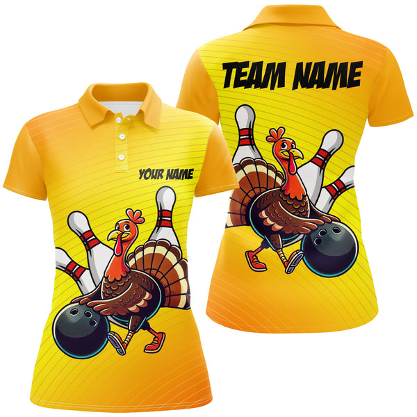 Maxcorners Personalized Funny Turkey Bowling Shirts, Thanksgiving Bowling Shirts Team Uniform