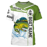 Maxcorners Custom Name And Boat Name Angry Mahi Mahi Dorado Fishing 3D Shirts