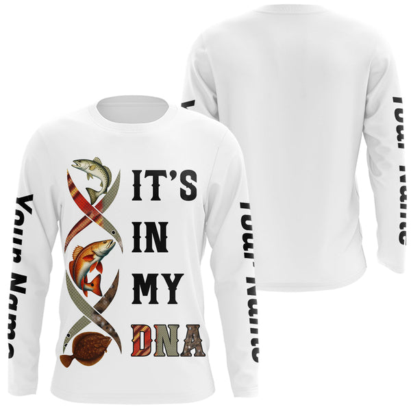 Maxcorners Redfish, Trout, Flounder fishing scales It's in my DNA Custom TX Slam UV Protection fishing shirts MT2108