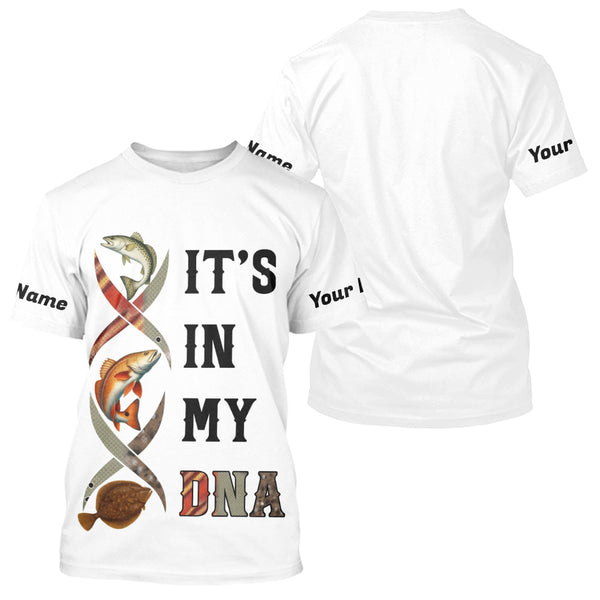 Maxcorners Redfish, Trout, Flounder fishing scales It's in my DNA Custom TX Slam UV Protection fishing shirts MT2108