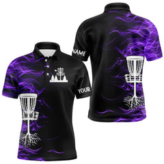 Maxcorners Purple smoke black Disc Golf Polo Shirt For Men custom team disc golf basket Mens disc golf outfits TU0212
