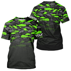 Maxcorners Fishing black and green camouflage UV long sleeve hooded camo fishing shirts Custom fishing apparel LM0409
