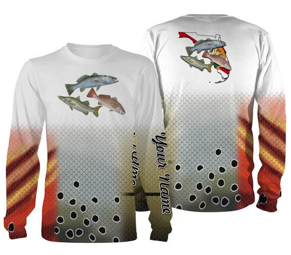 Maxcorners Customize Name Inshore Slam Snook, Redfish, Speckled Trout Fishing 3D Shirts