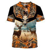 Maxcorners Deer Hunting Camo Orange Black Custom Name 3D All over print shirts, personalized hunting gifts LM2608
