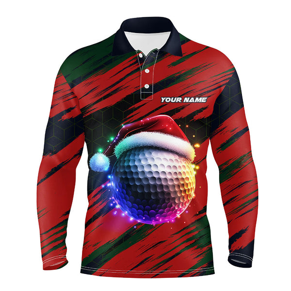 Maxcorners Christmas Golf ball Men golf polo shirt custom mens golf tops Christmas golf gifts