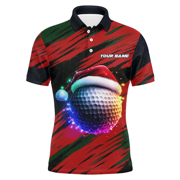 Maxcorners Christmas Golf ball Men golf polo shirt custom mens golf tops Christmas golf gifts