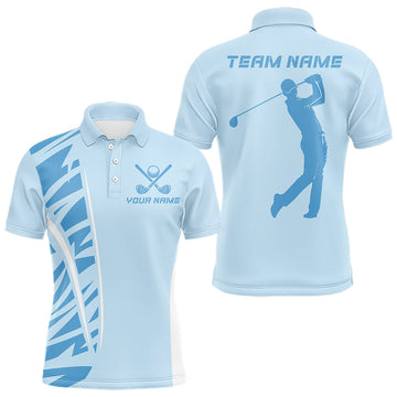 Maxcorners Blue matching golf polo shirts for couples custom couples golf outfits, Gift for golf lovers LM0404