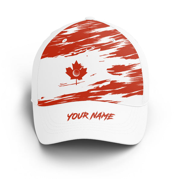 Maxcorners Canadian flag golf hat custom name baseball golf cap hat, best golf gifts golfers