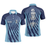 Maxcorners Mens disc golf polo shirts custom name, number blue camo disc golf basket mens golf tops MT0510