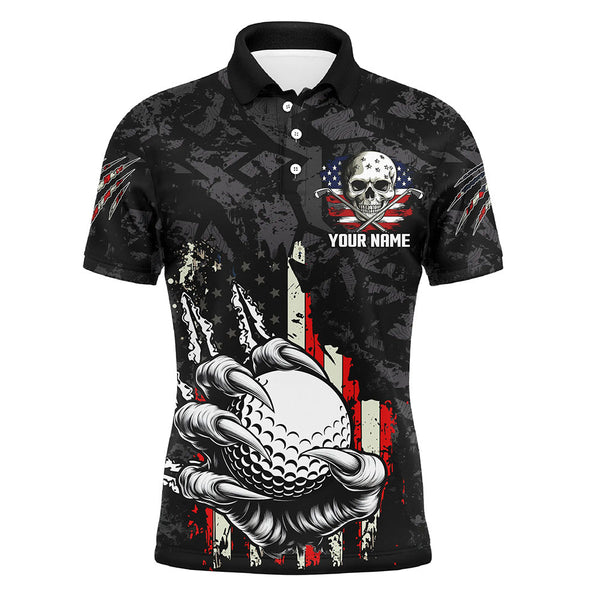 Maxcorners Funny Claw Tearing US Flag Golf Ball Custom Men golf polo shirts, Patriotic Golf Team Jerseys