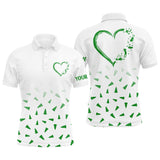 Maxcorners Golf Green Christmas Pine Tree Pattern Heart Customized Name 3D Shirt