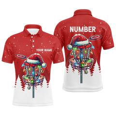 Maxcorners Christmas Mens disc golf polo shirt custom Christmas disc golf basket Disc golf jerseys MT0510